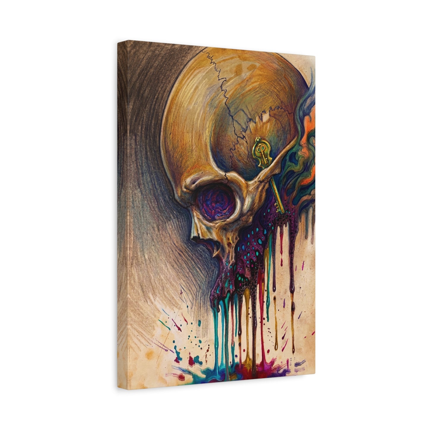Skull Drip Matte Canvas Wall Art — Stretched 1.25"