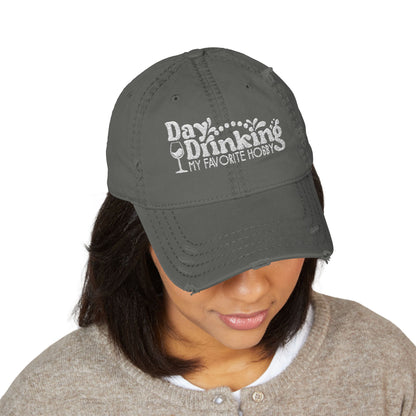 Day Drinking Squad Distressed Dad Hat — Embroidered Casual Baseball Cap