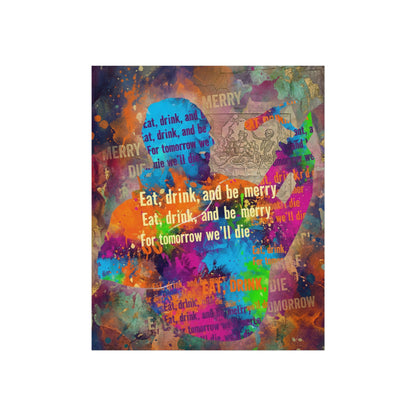DMB Trippin Billies Art Poster Print — Colorful 'Eat, Drink, and Be Merry' Typographic Art Print