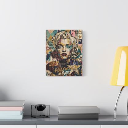 Hollywood Star Portrait Matte Canvas Wall Art, Stretched 1.25"
