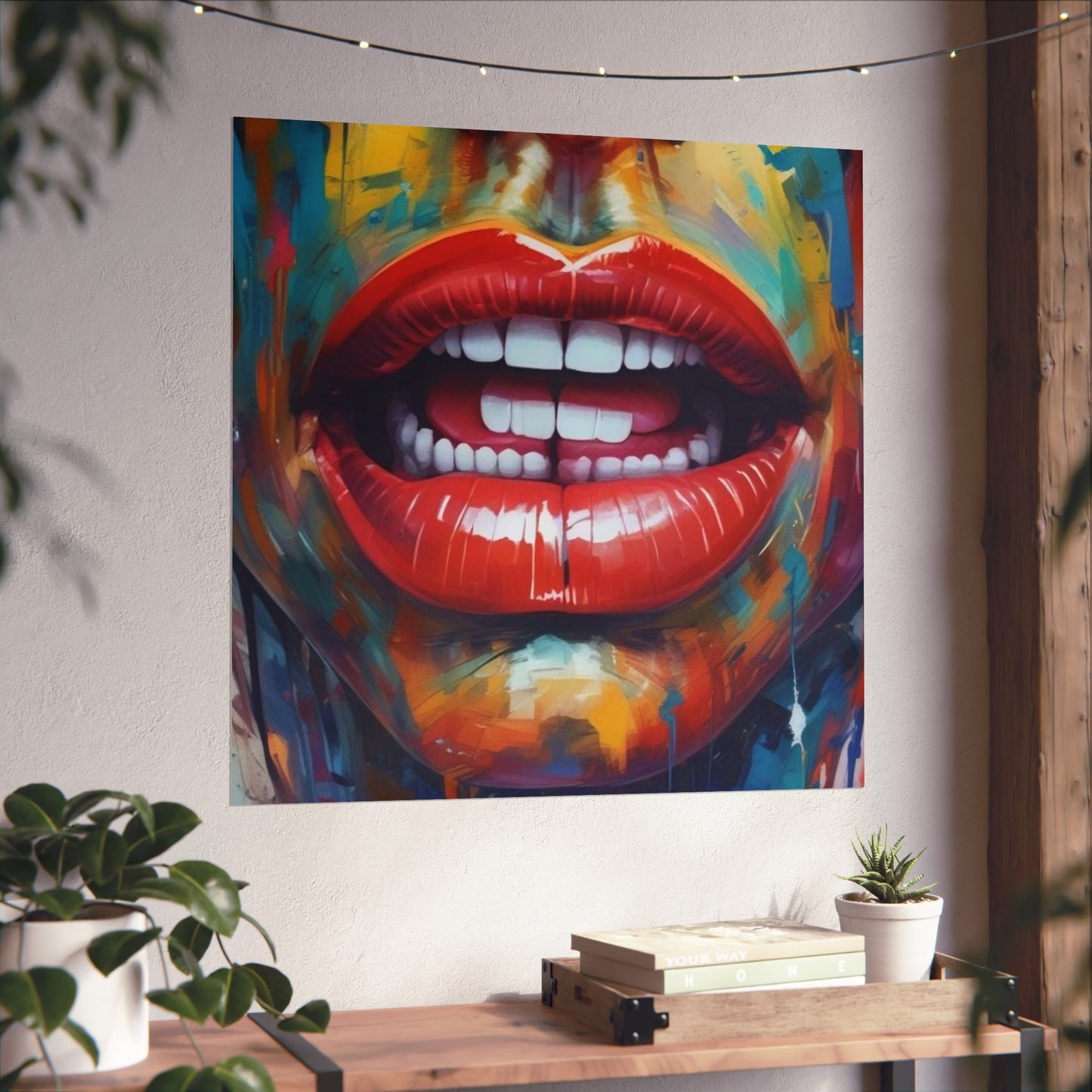 Colorful Pop Art Lip Poster Fine Art Print