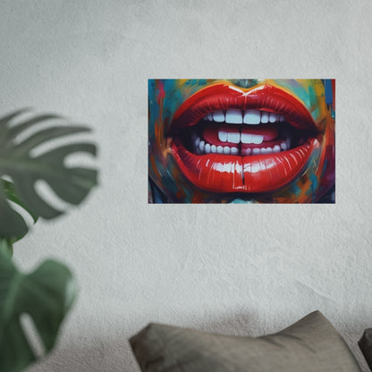 Colorful Pop Art Lip Poster Fine Art Print