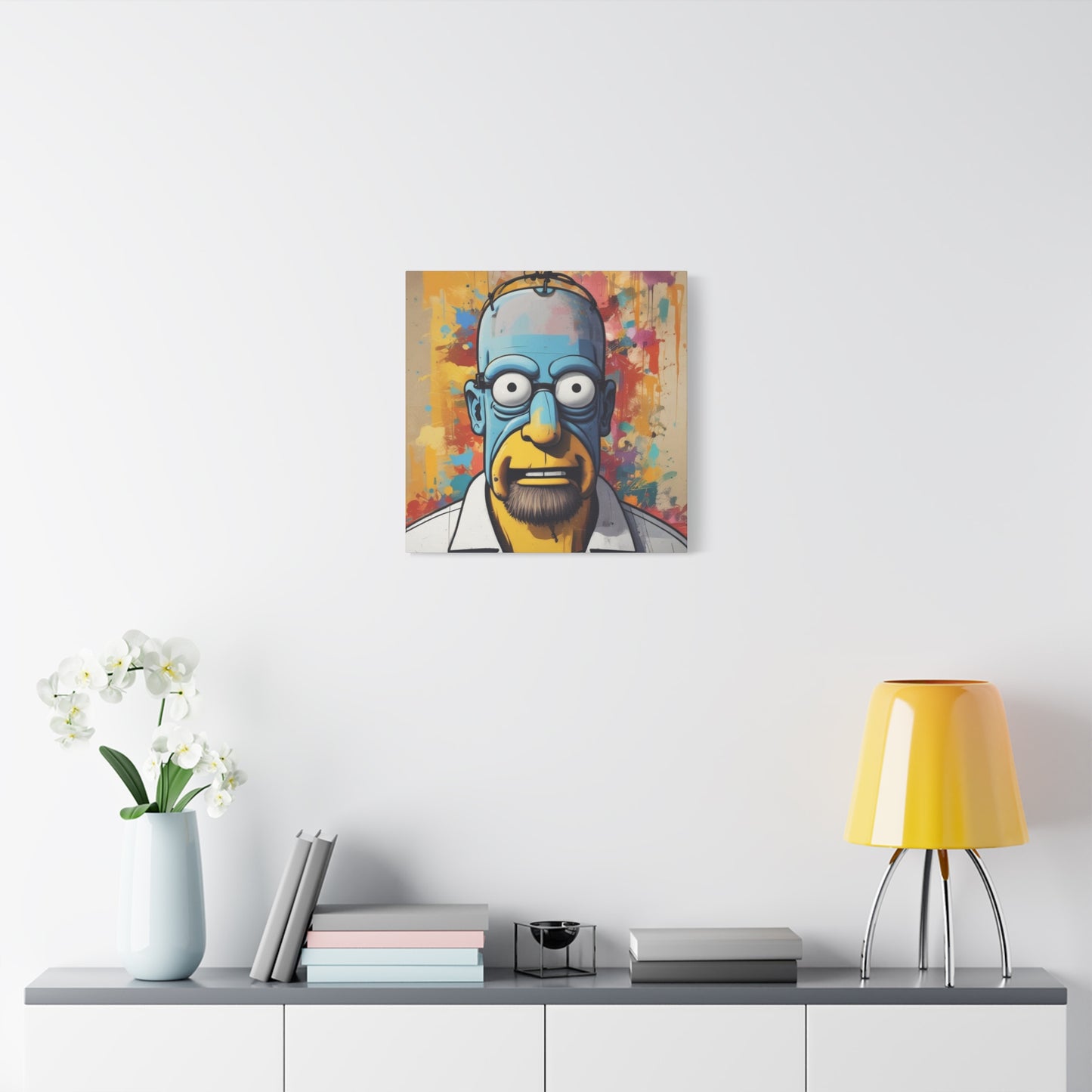 Pop Art Cartoon Canvas Wall Art — Colorful Abstract Character Portrait
