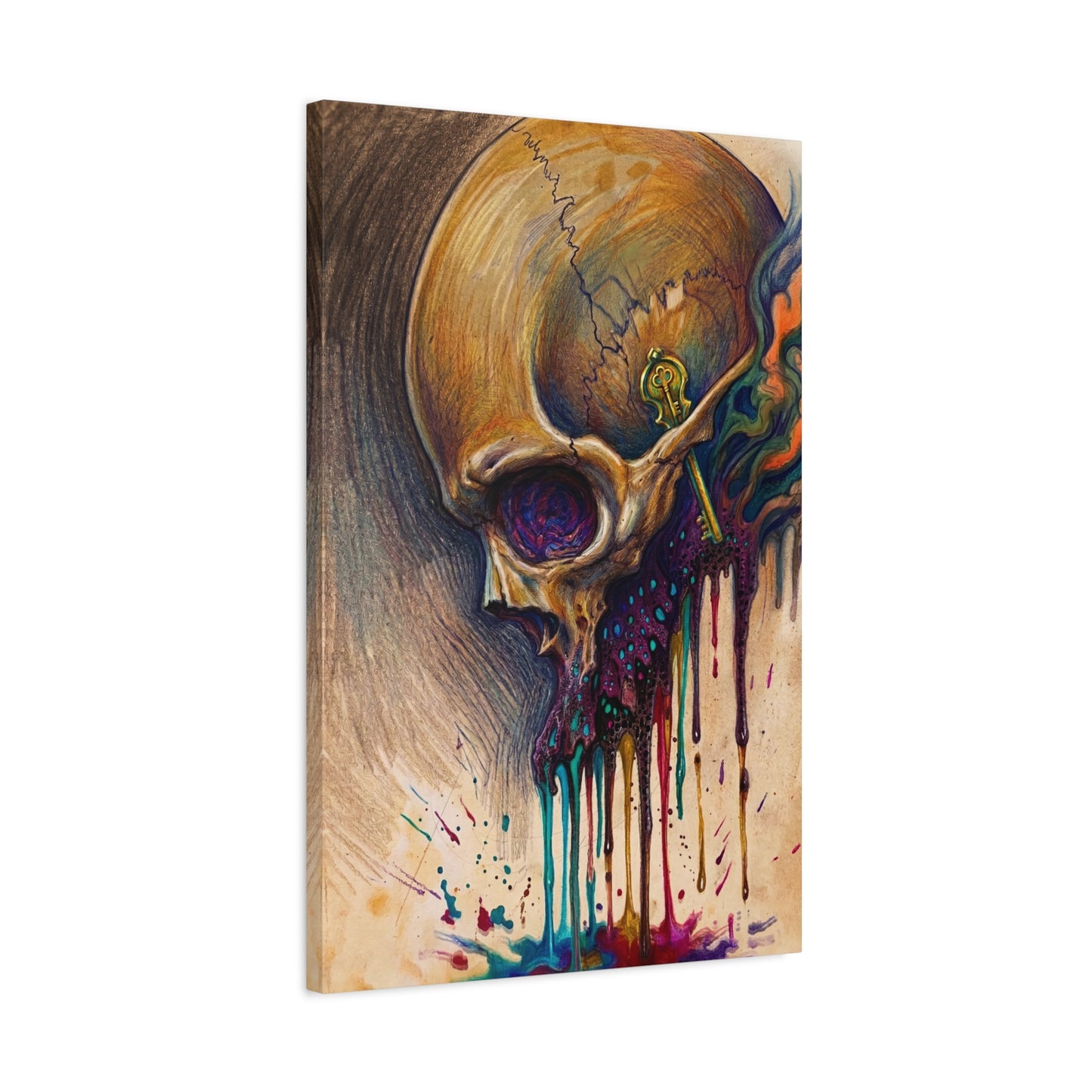 Skull Drip Matte Canvas Wall Art — Stretched 1.25"