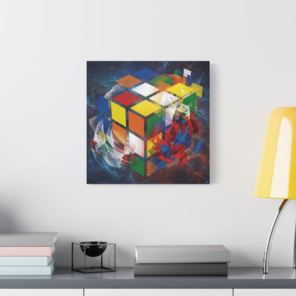 Magic Cube Abstract Canvas Wall Art Print — Matte Stretched Canvas