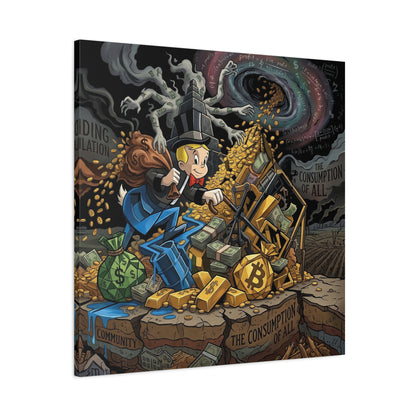 Greed Canvas Wall Art Print