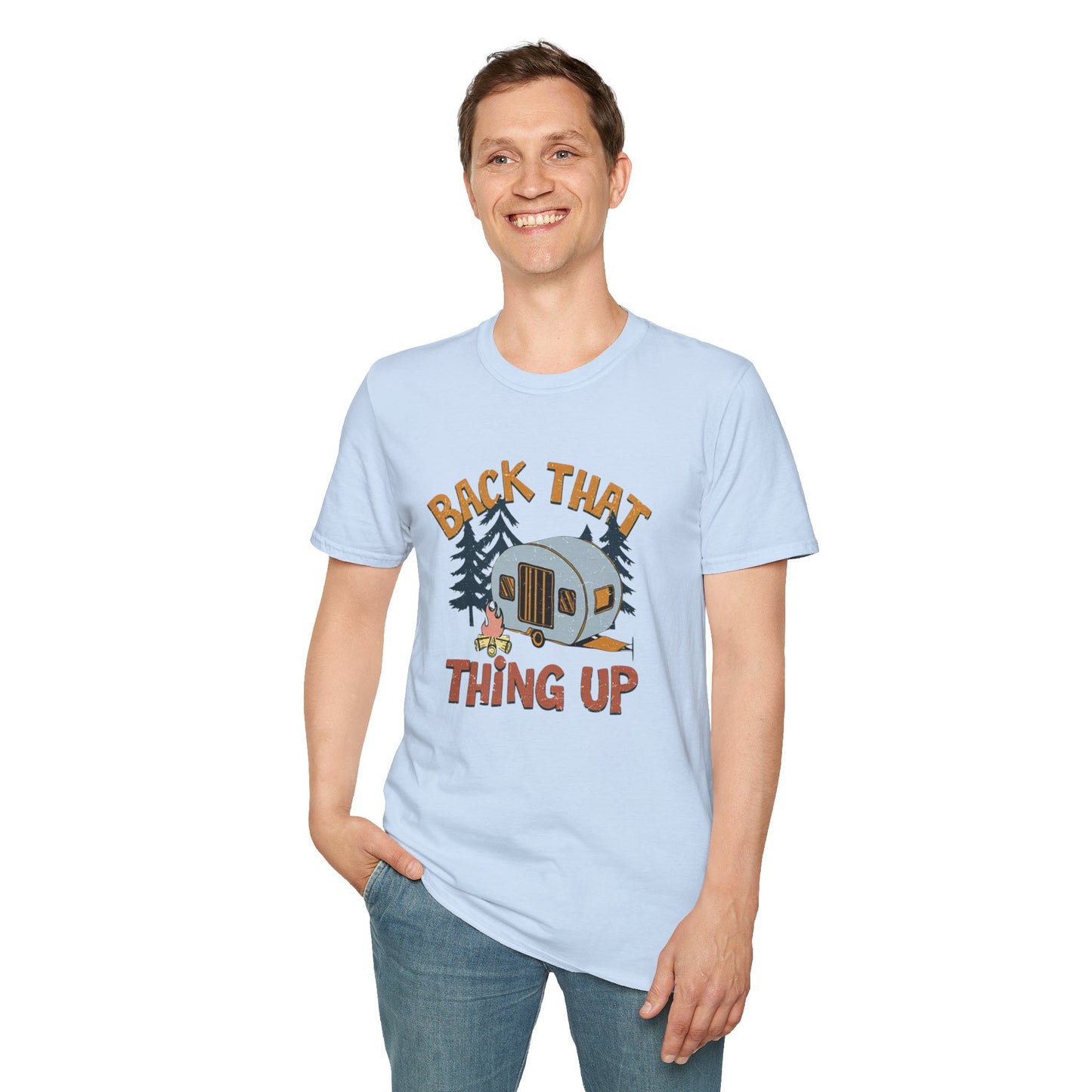 RV Camping T-Shirt — "Back That Thing Up" Retro Camper Graphic Tee