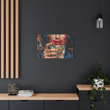 Cocktail Kiss Matte Canvas Wall Art