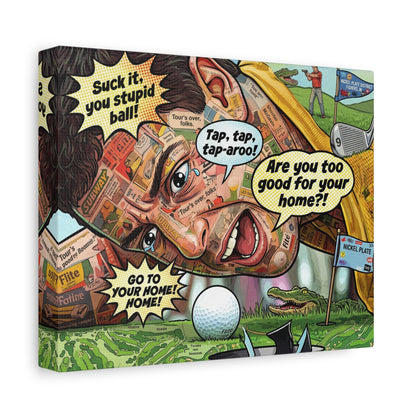 Happy Golf Pop Canvas Art — Matte Stretched Canvas Print
