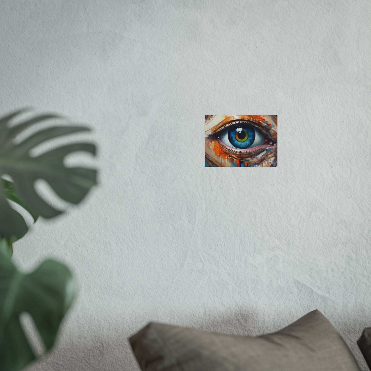 Vibrant Blue Eye Surreal Wall Art Print