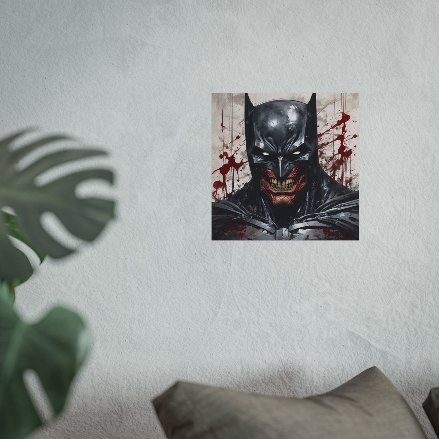 Horror Comic Fine Art Poster Print — Grinning Dark Knight Portrait