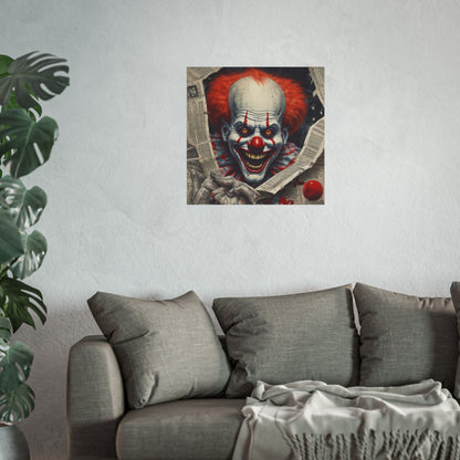 Creepy Pennywise-Style Scary Circus Wall Art