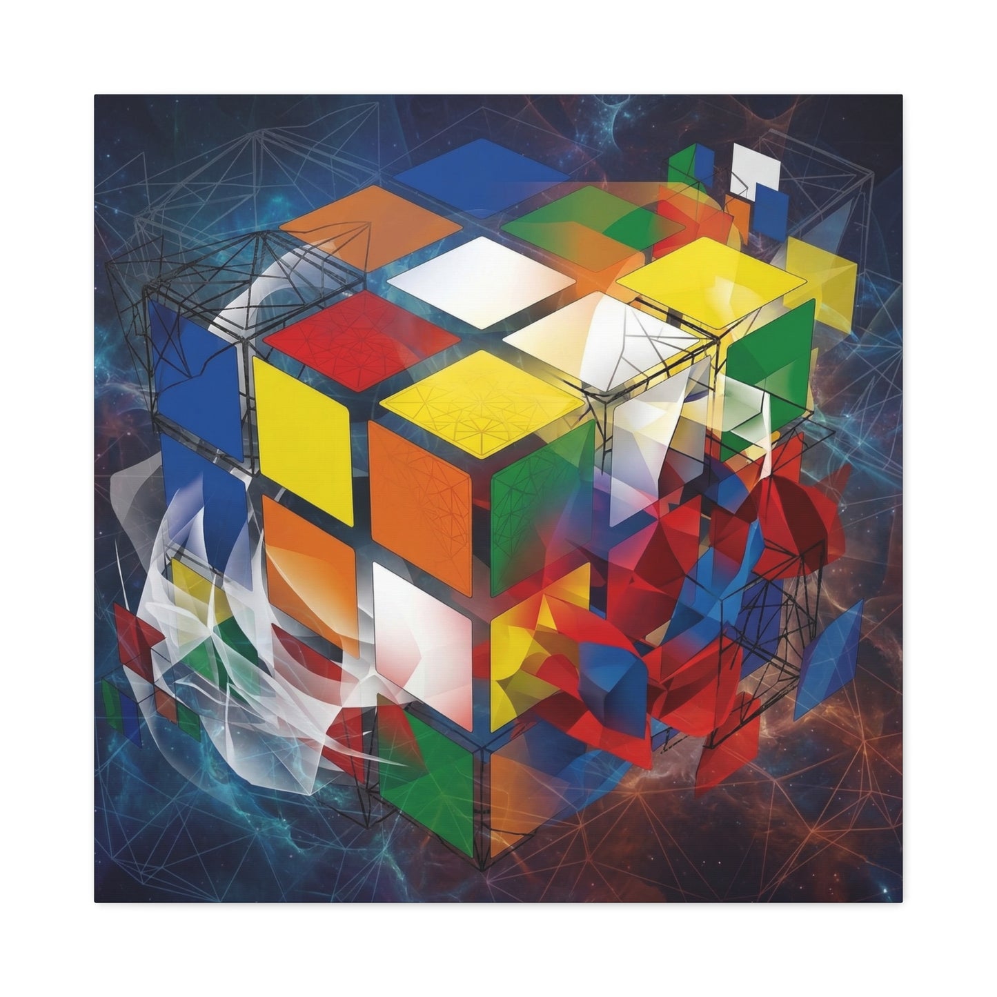Magic Cube Abstract Canvas Wall Art Print — Matte Stretched Canvas