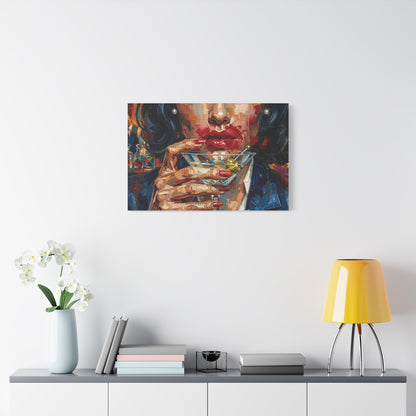 Cocktail Kiss Matte Canvas Wall Art