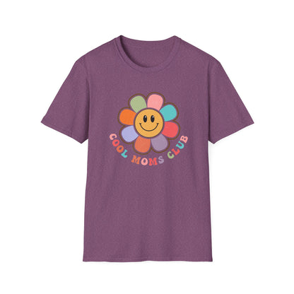 Cool Moms Club T-Shirt — Retro Floral Smiley Tee for Trendy Moms
