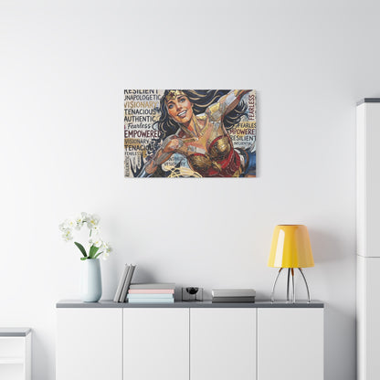 Super Woman Abstract Canvas Wall Art — Matte Stretched 1.25"