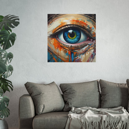 Vibrant Blue Eye Surreal Wall Art Print