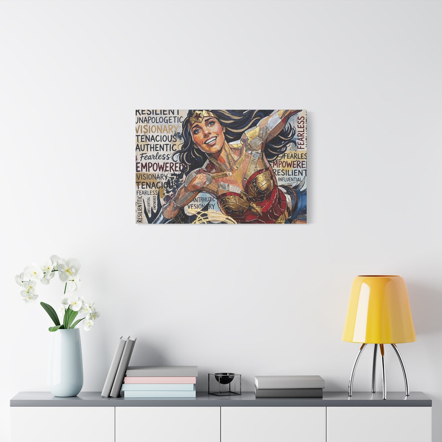 Super Woman Abstract Canvas Wall Art — Matte Stretched 1.25"