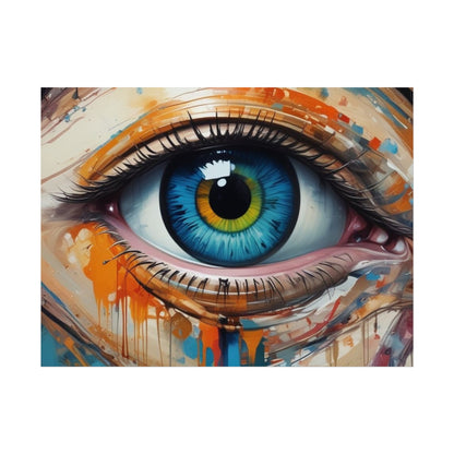 Vibrant Blue Eye Surreal Wall Art Print