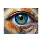 Vibrant Blue Eye Surreal Wall Art Print
