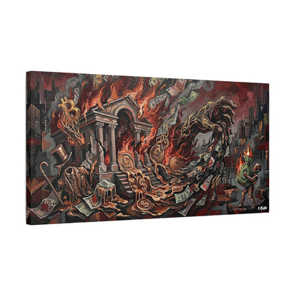 Economy Falling Canvas Wall Art Print — Matte Stretched Canvas