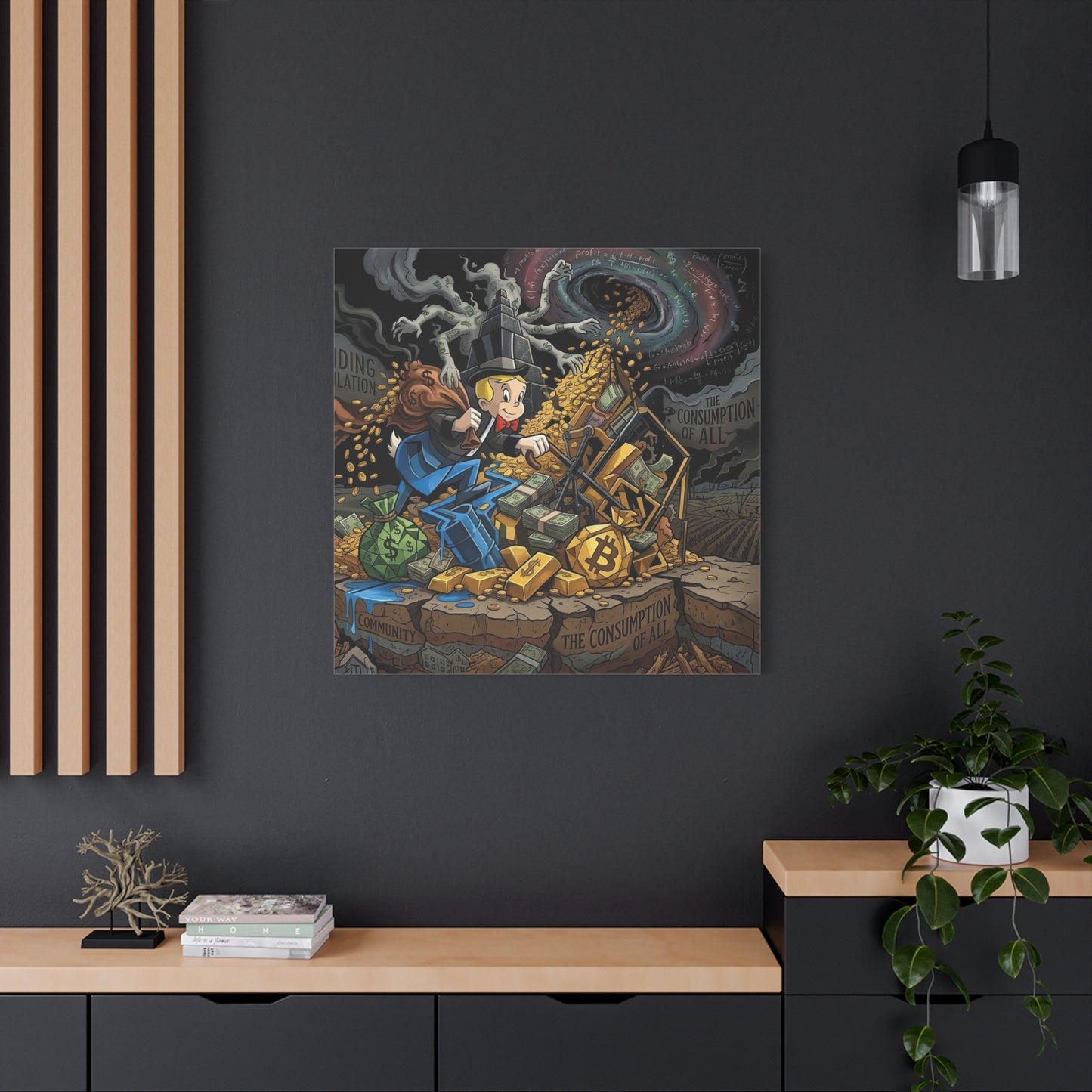 Greed Canvas Wall Art Print