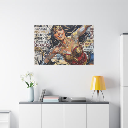 Super Woman Abstract Canvas Wall Art — Matte Stretched 1.25"