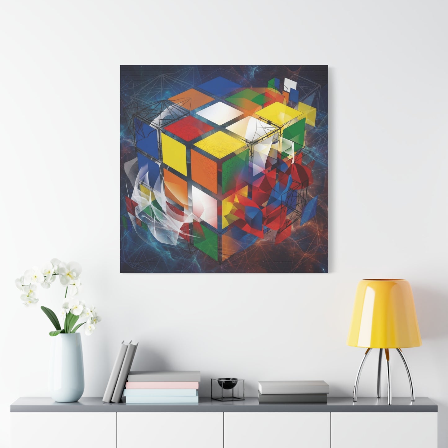 Magic Cube Abstract Canvas Wall Art Print — Matte Stretched Canvas