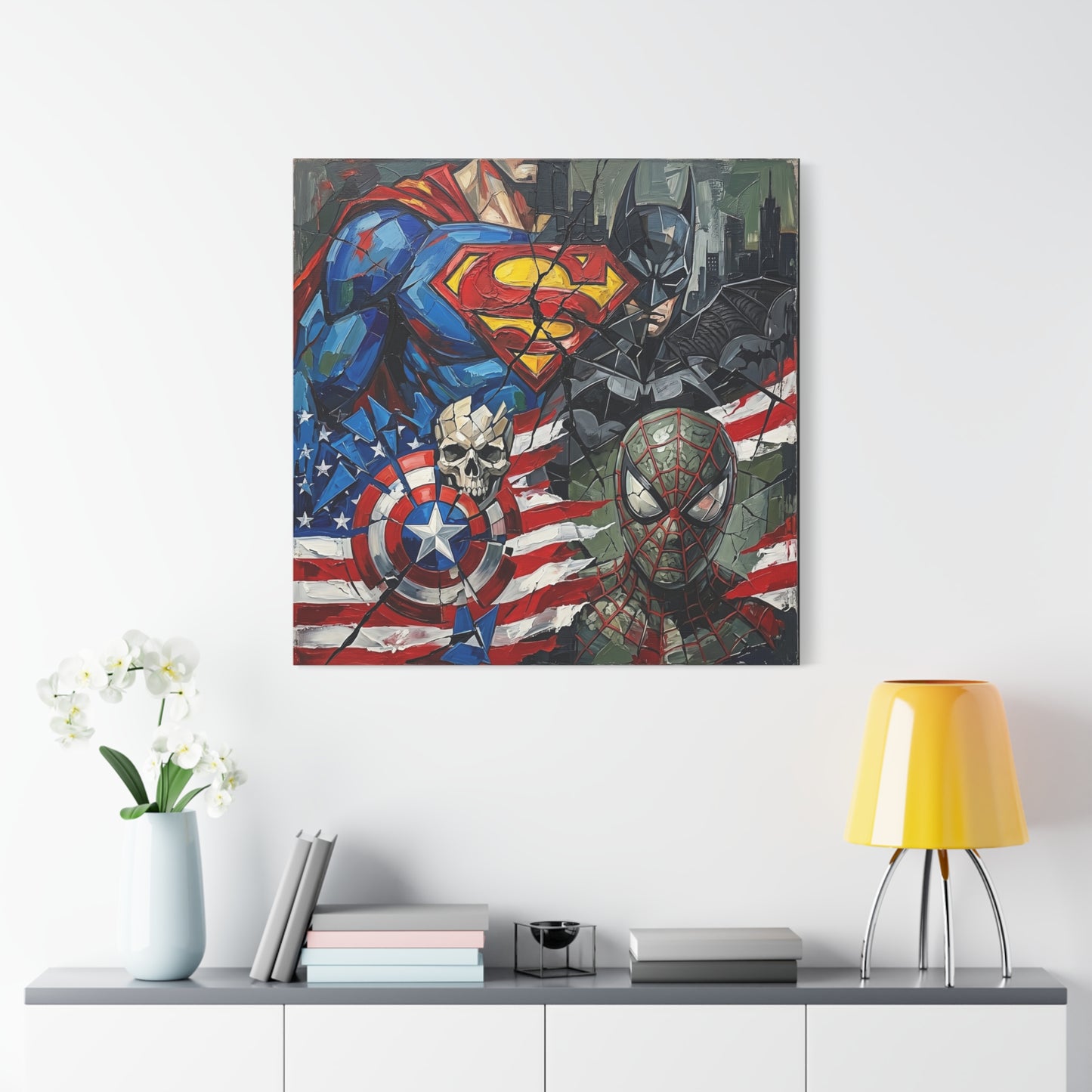 Superhero Abstract Canvas Wall Art Print
