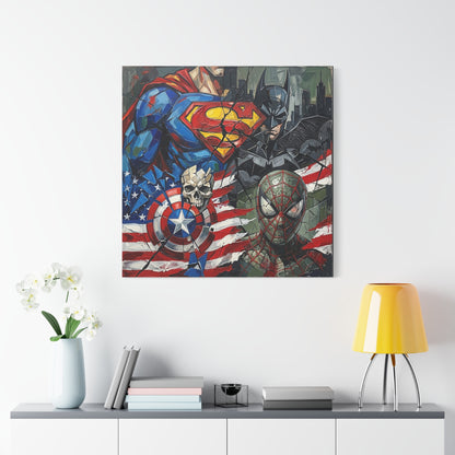 Superhero Abstract Canvas Wall Art Print