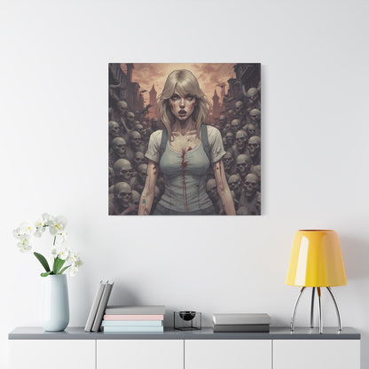 Zombie Swift Matte Canvas Wall Art — Gory Gothic Horror Illustration