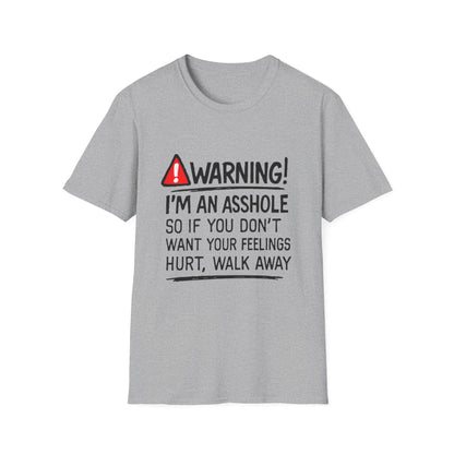 Warning I’m An Asshole T-Shirt – Funny Sarcastic Graphic Tee