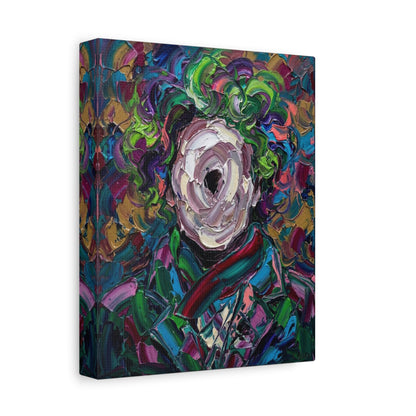 Abstract Floral Canvas Print — Colorful Impasto Rose Wall Art