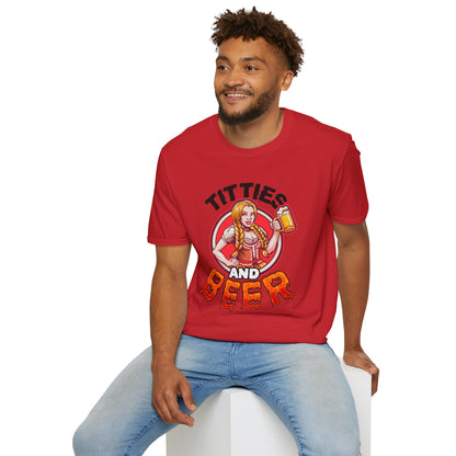 T-Shirt — "Titties and Beer" Oktoberfest Beer Girl Graphic Tee