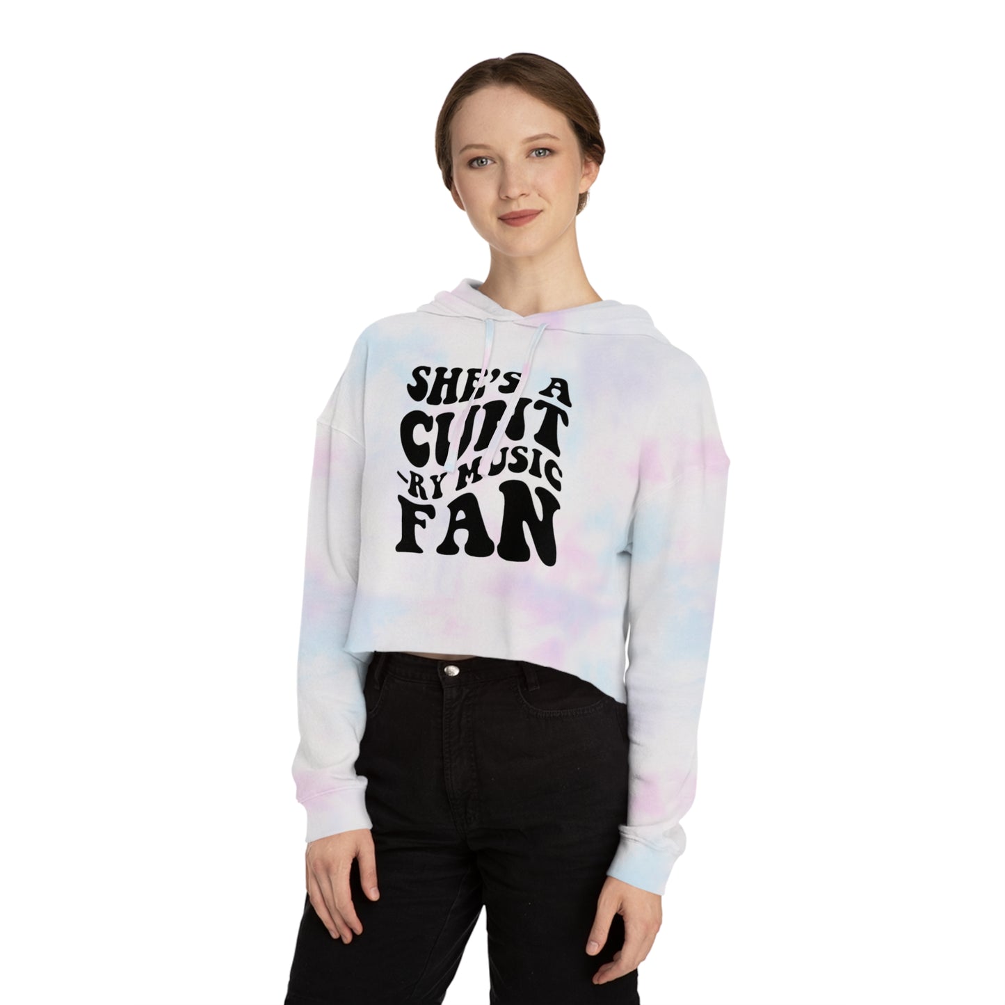 Cropped Hooded Sweatshirt - She's a C*nt Country Music Fan