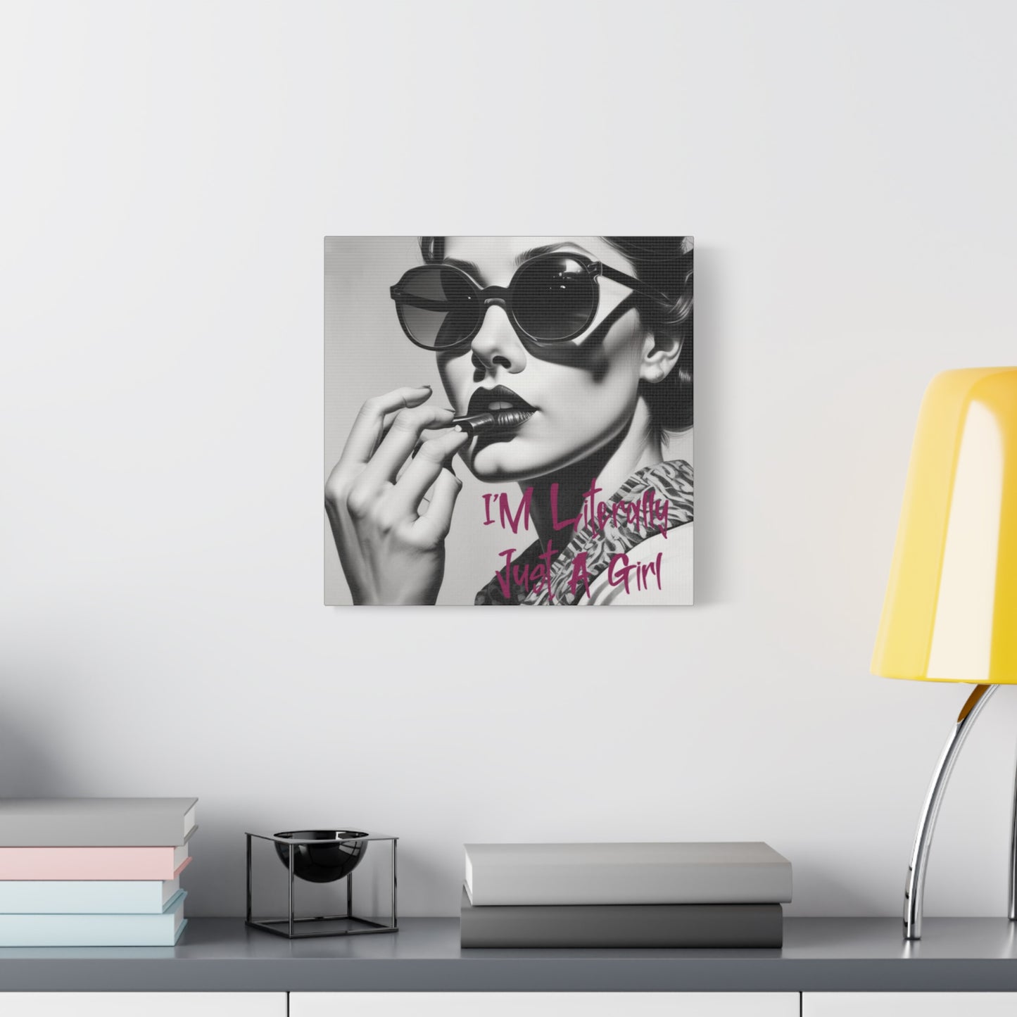 Canvas Wall Art - "I'm Literally Just A Girl" Retro Glam Portrait
