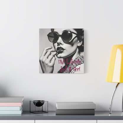 Canvas Wall Art - "I'm Literally Just A Girl" Retro Glam Portrait