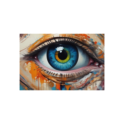 Vibrant Blue Eye Surreal Wall Art Print