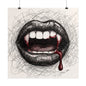 Vampire Bite Art Poster — Blood Drip Mouth Rolled Wall Art Print