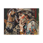 Western Collage Horse & Cowgirl Matte Canvas Wall Art - Stretched 1.25"