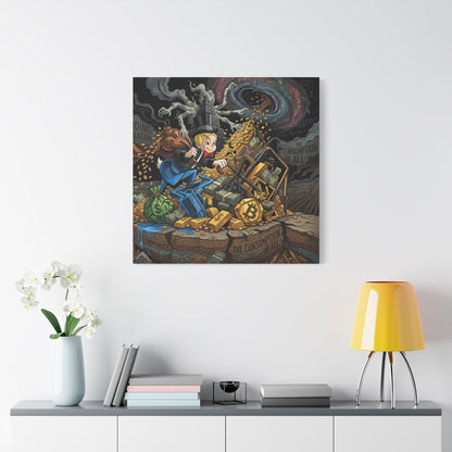 Greed Canvas Wall Art Print