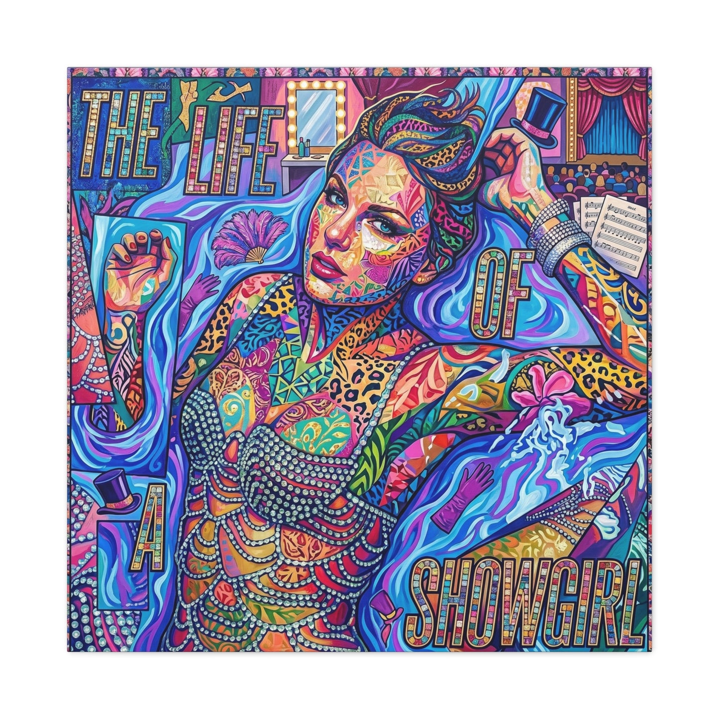 Showgirl Pop Abstract Canvas Wall Art Print