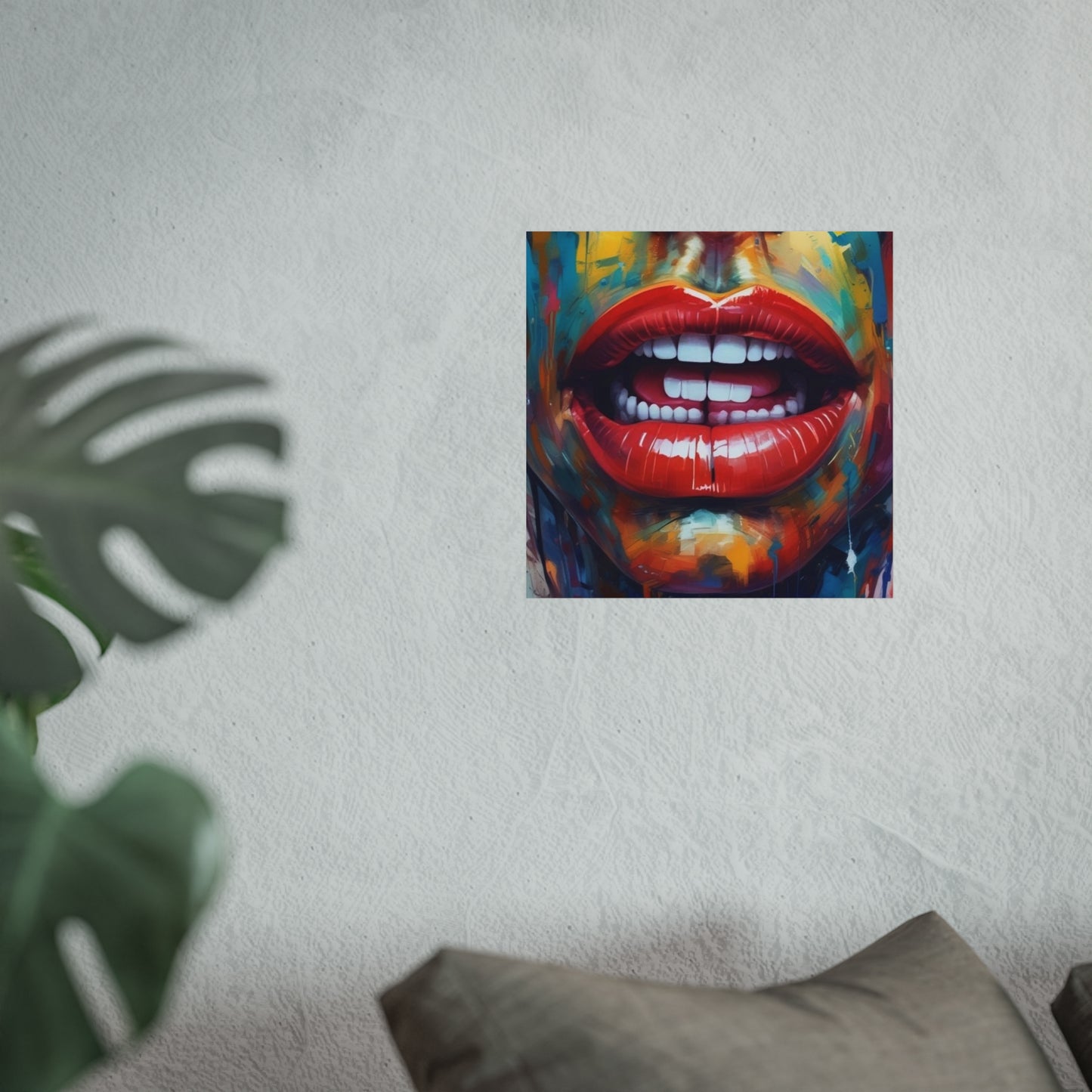 Colorful Pop Art Lip Poster Fine Art Print