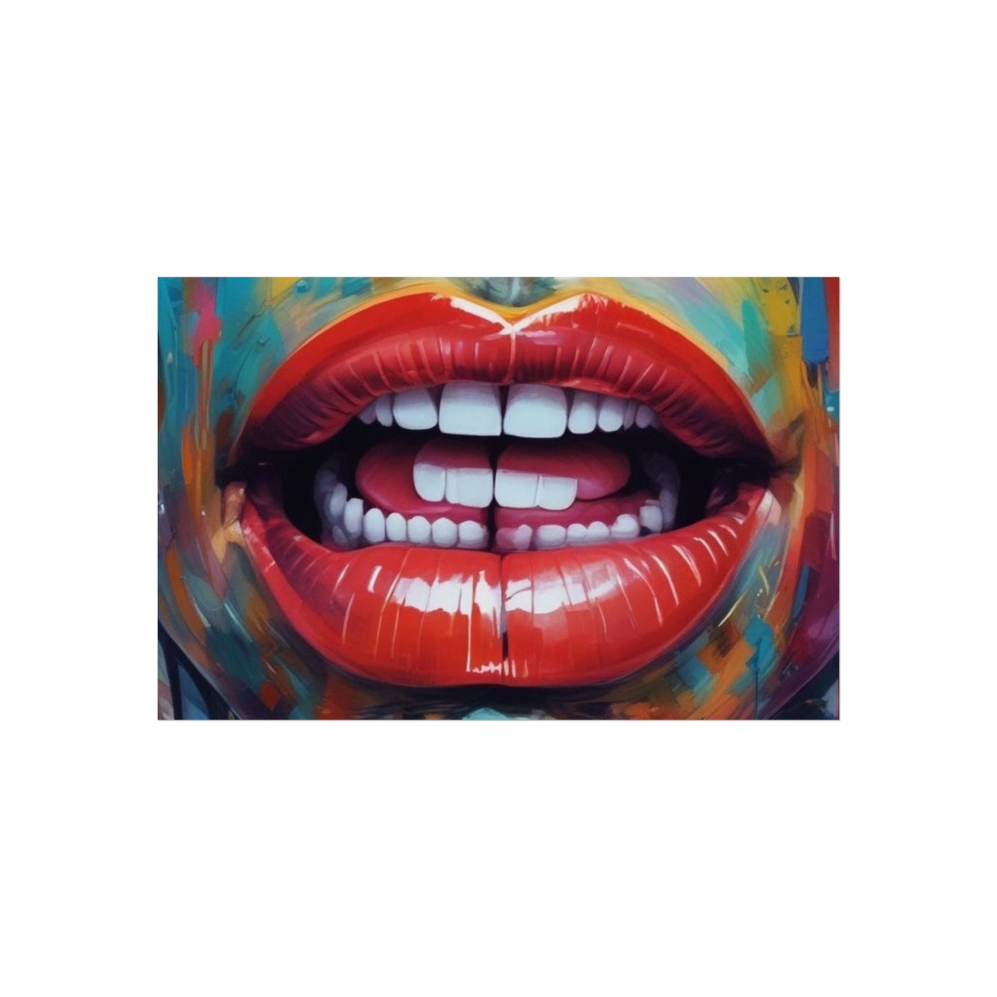 Colorful Pop Art Lip Poster Fine Art Print