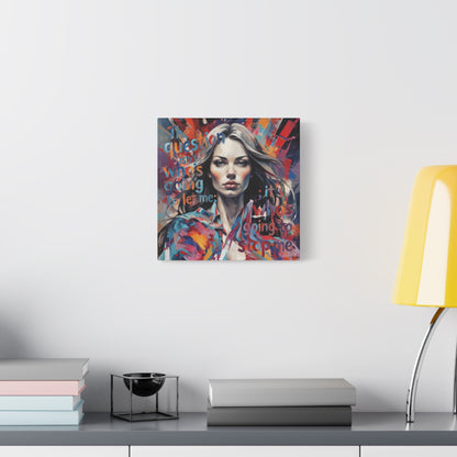 Matte Canvas Wall Art – "The Question Isn't Who's Going to Let Me; It's Who's Going to Stop Me" Inspirational Portrait