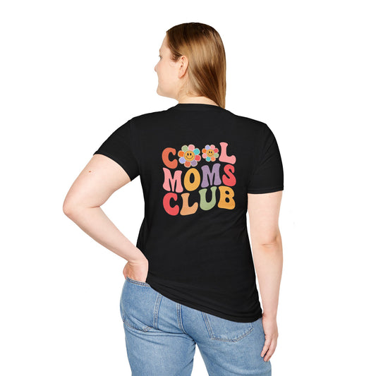 Cool Moms Club T-Shirt — Retro Floral Smiley Tee for Trendy Moms