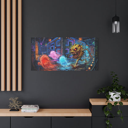 Evil Pacman Abstract Canvas Wall Art — Matte Stretched 1.25"