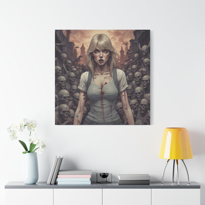 Zombie Swift Matte Canvas Wall Art — Gory Gothic Horror Illustration