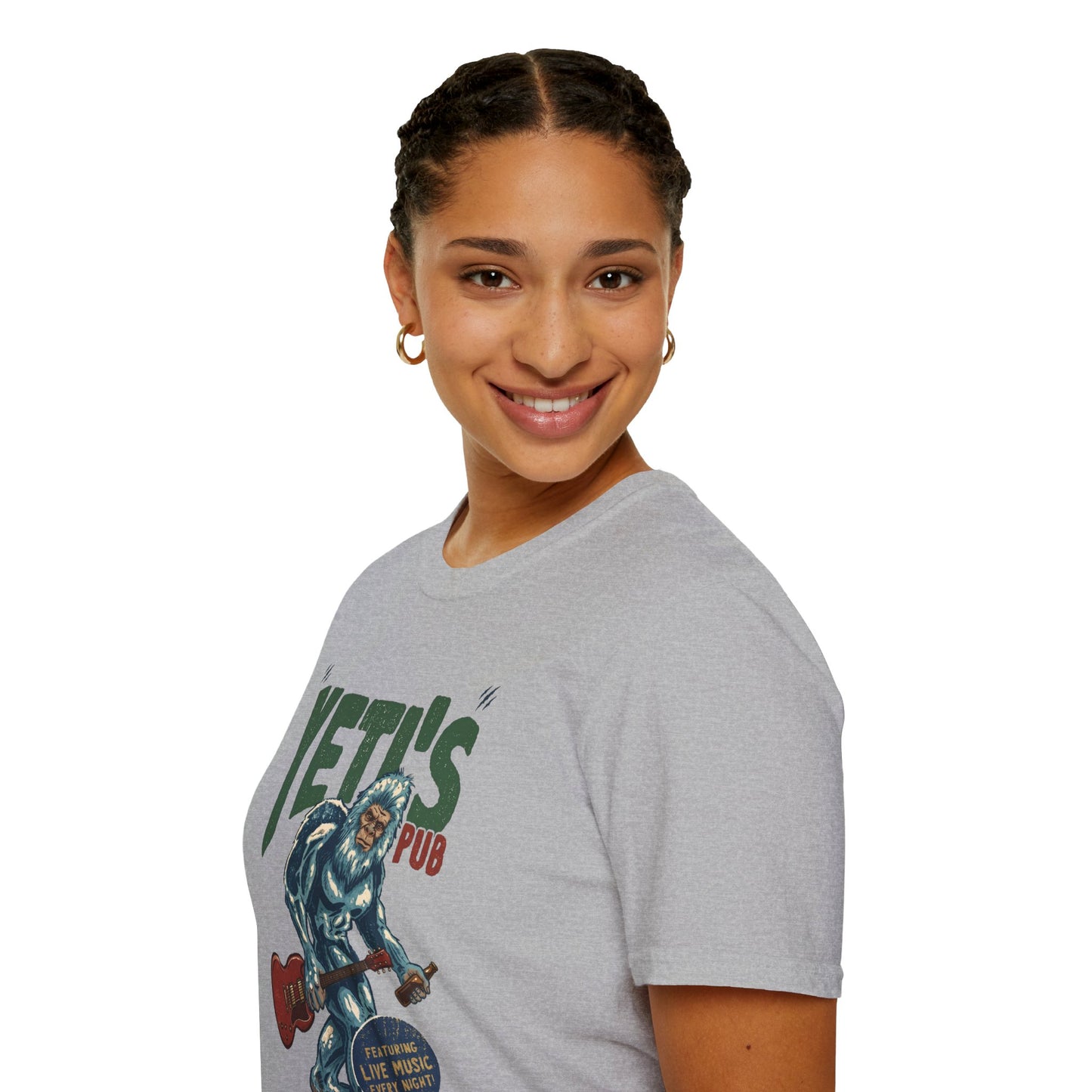 Yeti's Pub Graphic T-Shirt — Vintage Rock Band Snowman Design