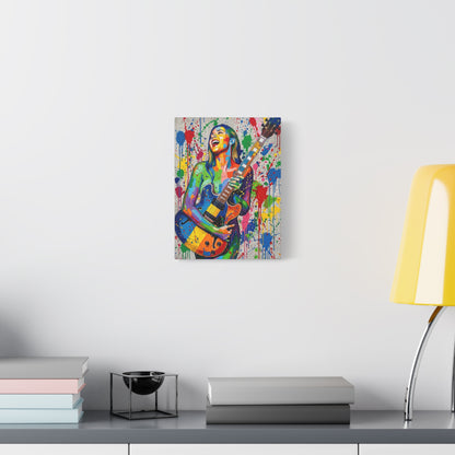 Colorful Guitarist Pop Art Canvas Print — Vibrant Music Wall Art
